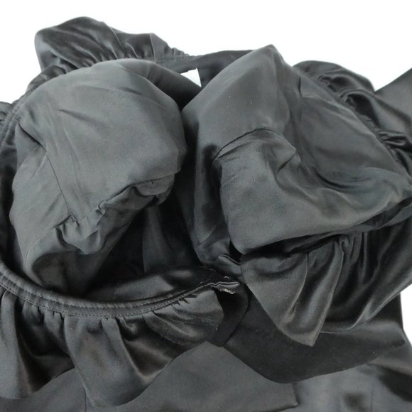 SiLK Vintage 90s Kay Unger Blazer Blouse Elegant Evening Liquid Satin Ruffle M - Picture 7 of 10